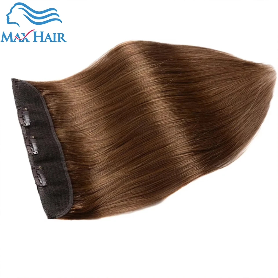 100% مقاطع برازيلية في قطعة واحدة وصلات شعر طبيعية مستقيمة ريمي شعر بشري غير مرئي مشبك سلس في قطعة واحدة مستقيمة #1