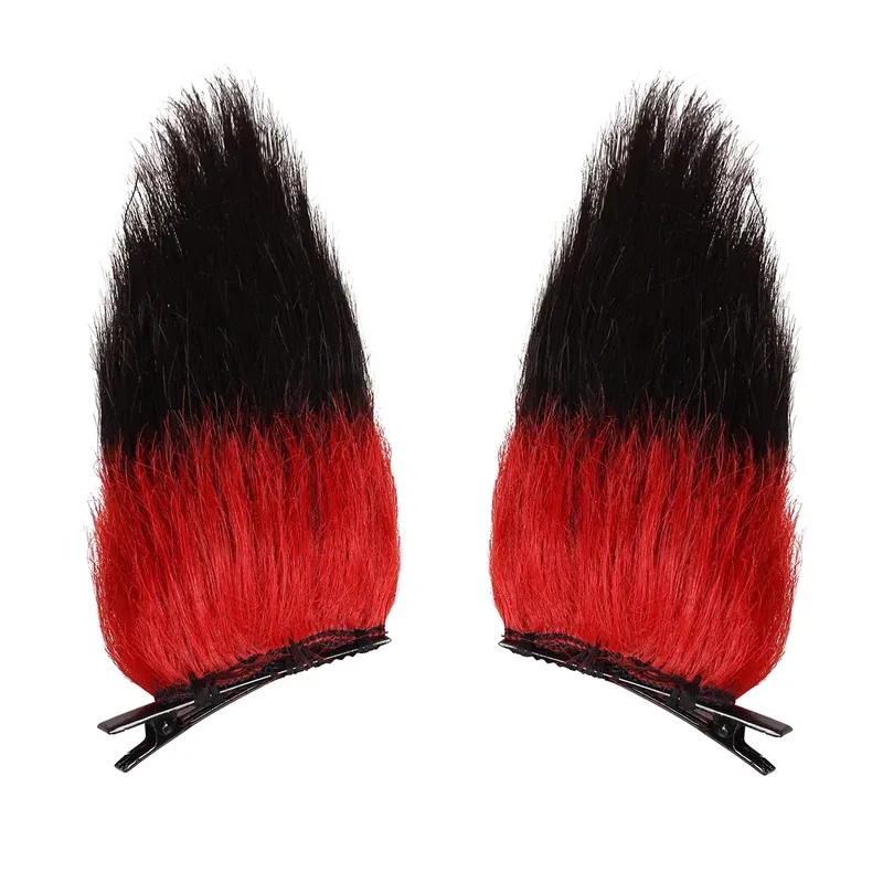 Peluca de Cosplay con Clip, tocado negro, accesorios para el cabello para Alastor Hazbin Hotel gh;0