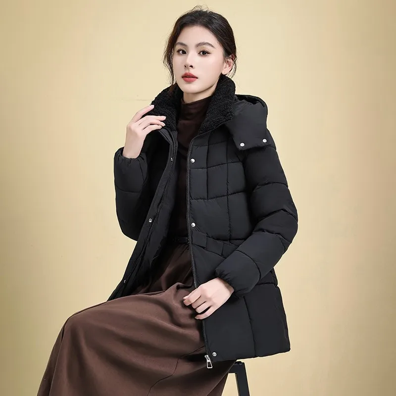 Women's Jacket Stylish and Warm Down Coat for Women Mid-long with Thick Padding Puffer Coats