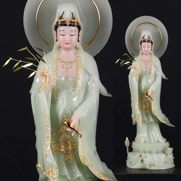 

52CM large Buddhism TOP figure jade Goddess Guan yin GOD Avalokitesvara buddha Asia HOME protection Prosperity FENG SHUI statue