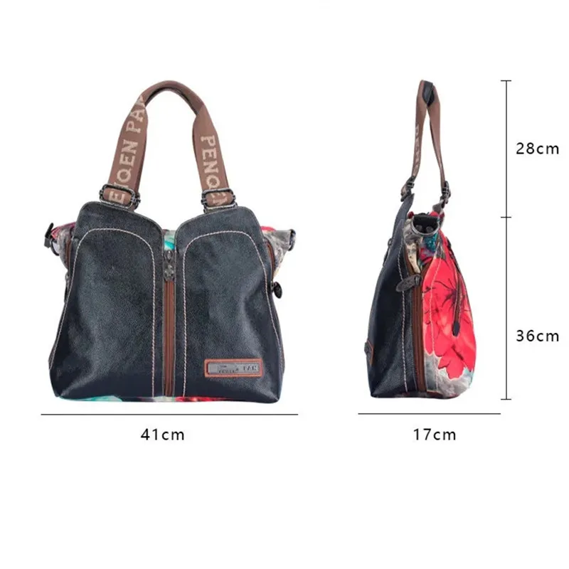 Jamhoo New Original Women Handbags Female Fashion Crossbody Bag Printing Shoulder Canvas Bag Portable Slung Genuine Leather Bags