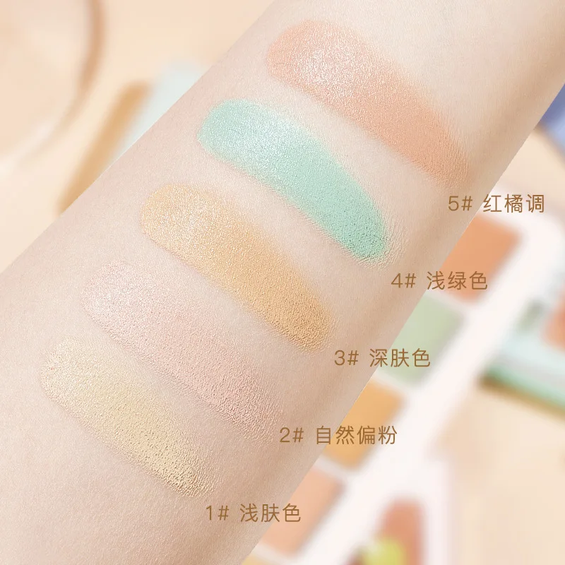 5 สี Corrector Palette สี Correcting คอนซีลเลอร์ Palette Face Contouring Highlighter ปกปิดความหมองคล้ําฝ้าผลิตภัณฑ์