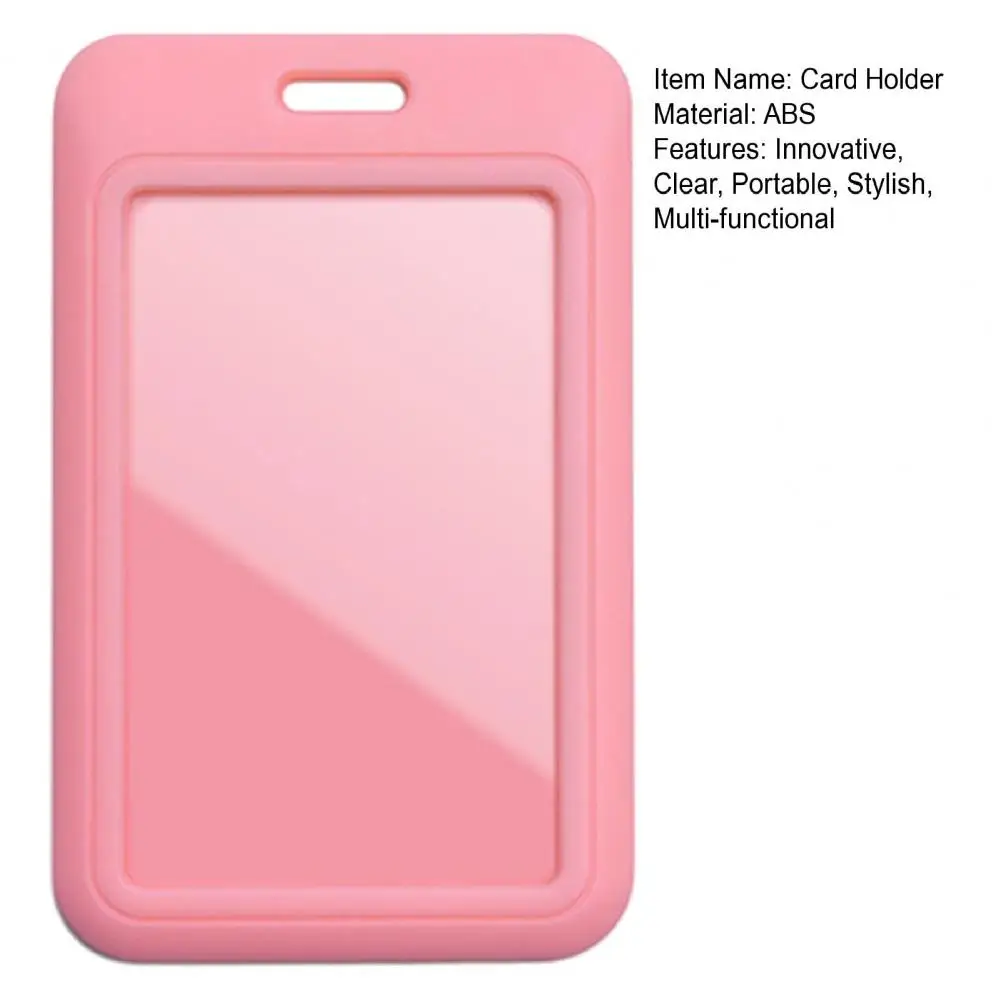 11*7cm Sliding Badge Holder Vertical Hard Plastic Case Clear Card Protector Pouch For Office School ID Credit Cards Proximity
