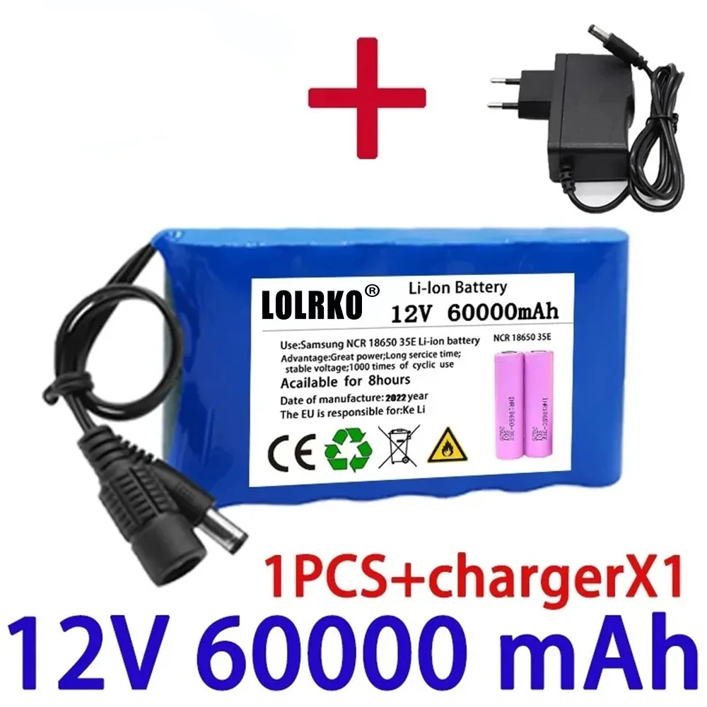 Original NEW Portable Super 12V 100000mAh Battery Rechargeable Lithium Ion Battery Pack Capacity DC 12.6v 30Ah CCTV Cam Monitor