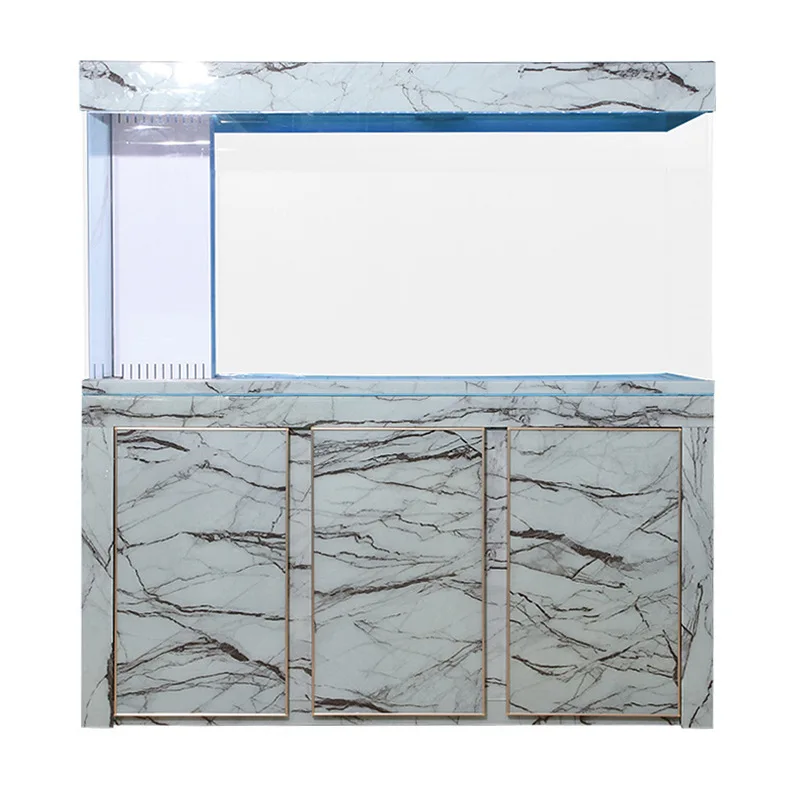 

One-click sewage bottom filter glass tank office fish tank ultra-white