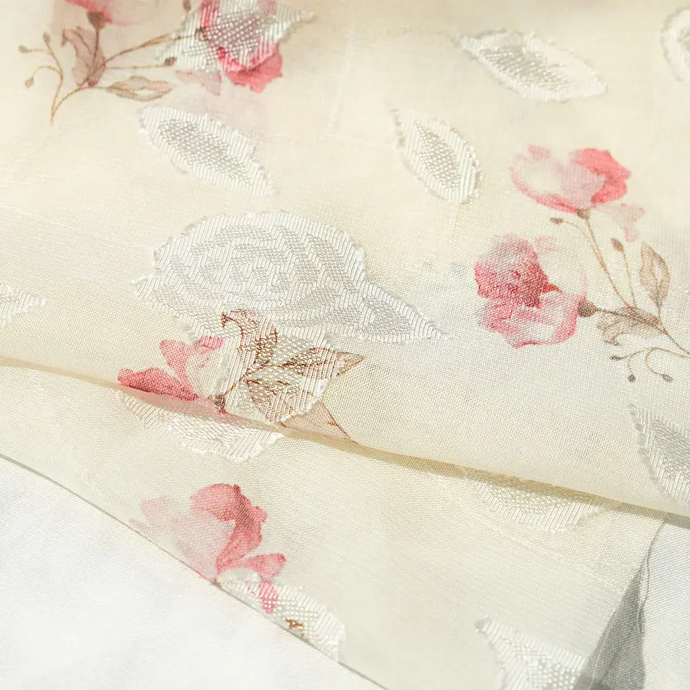 قماش جاكار شبكي من قماش الشيفون والدانتيل 100% بوليستر نسيج شفاف ناعم للملابس