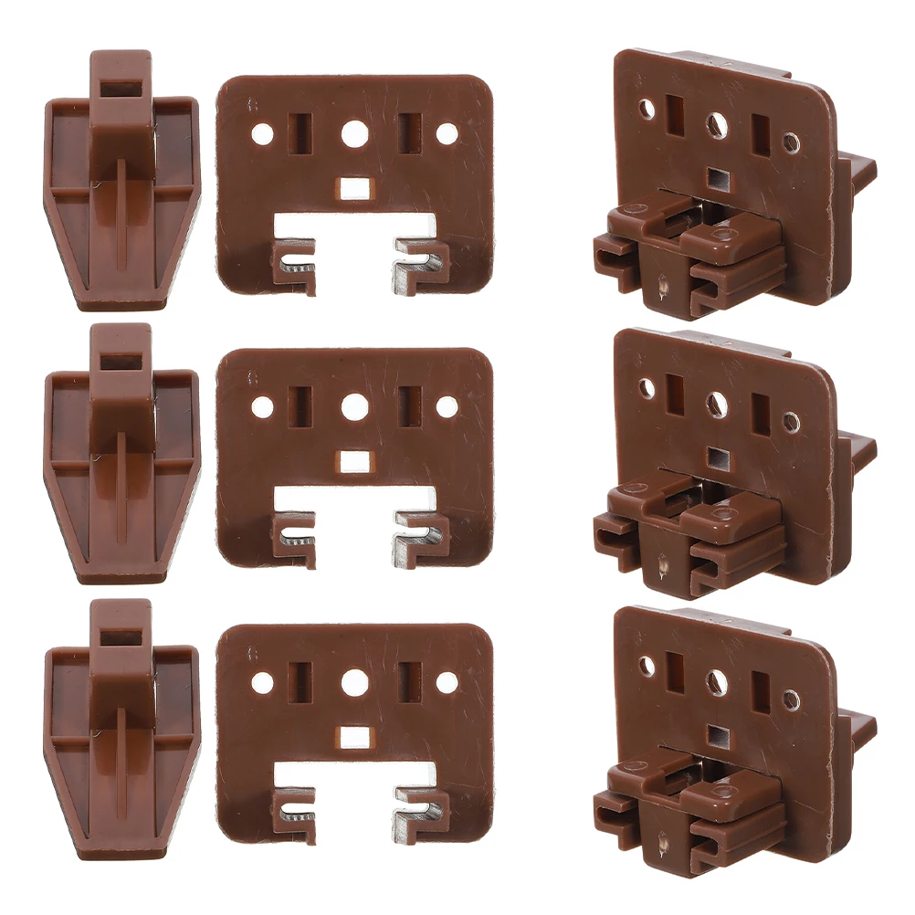 

6pcs Drawer Slide Stopper Bottom Mount Plastic Guide Rail Bracket Replacement Parts For Dresser Cabinets Rv Furniture Light