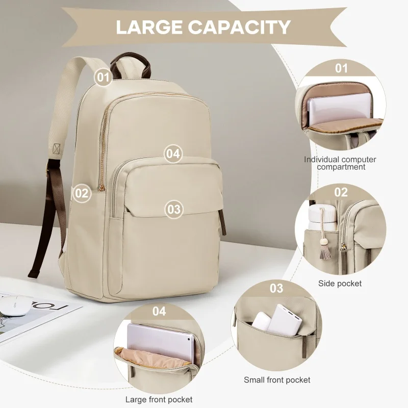 Einfache Große Kapazität Rucksack Frauen Reisen Business Lehrer Rucksack Laptop Schulter Tasche Mädchen Schule Student Rucksack Geldbörse