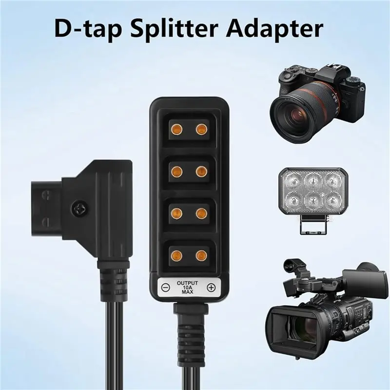 B92B-2X D-TAP Splitter Cable,D Tap Male To 4 Port Female Splitter Hub Power Cable,Splitter Adapter For V-Mount Camera Battery