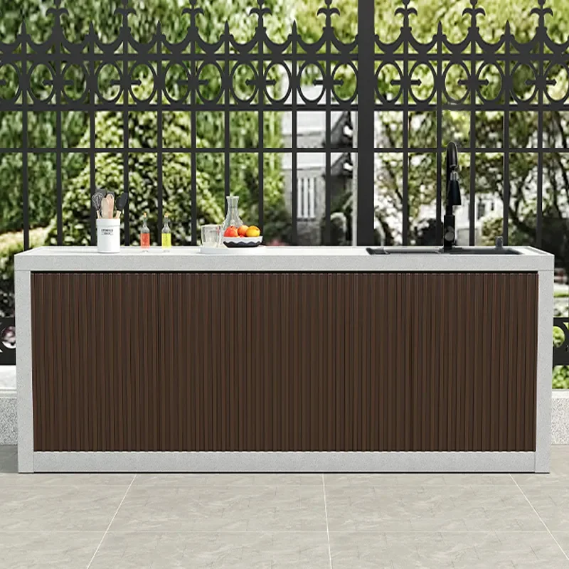 Outdoor Marble Courtyard Washbasin Integrated Tool Free Installation Villa Garden Outdoor Sink Customizable