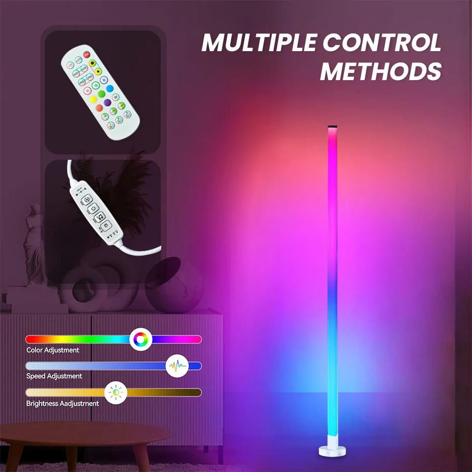 150 سنتيمتر الذكية الزاوية مصباح أرضي عكس الضوء APP التحكم RGB LED الحديثة المزاج الإضاءة حامل أضواء لغرفة النوم الألعاب غرفة المعيشة #3