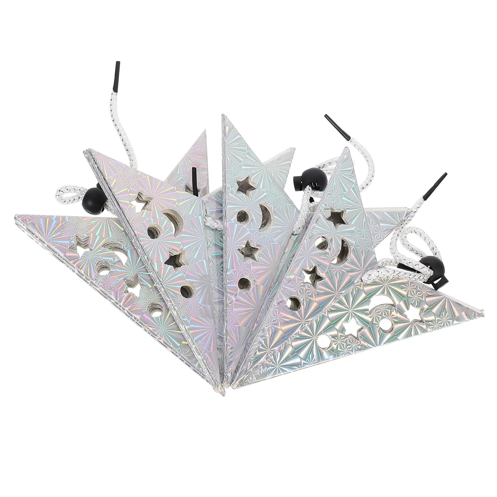 

4Pcs Five Lampshade Christmas Pentagram 3D Paper Garland Hanging Decorative Pentagram Lampshade