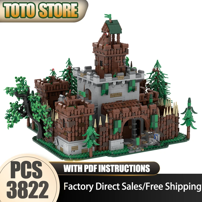 

Medieval Castle Model Moc Building Blocks Forestmen's Castle Model Technology Brick DIY Assembly Construction Toy Holiday Gifts