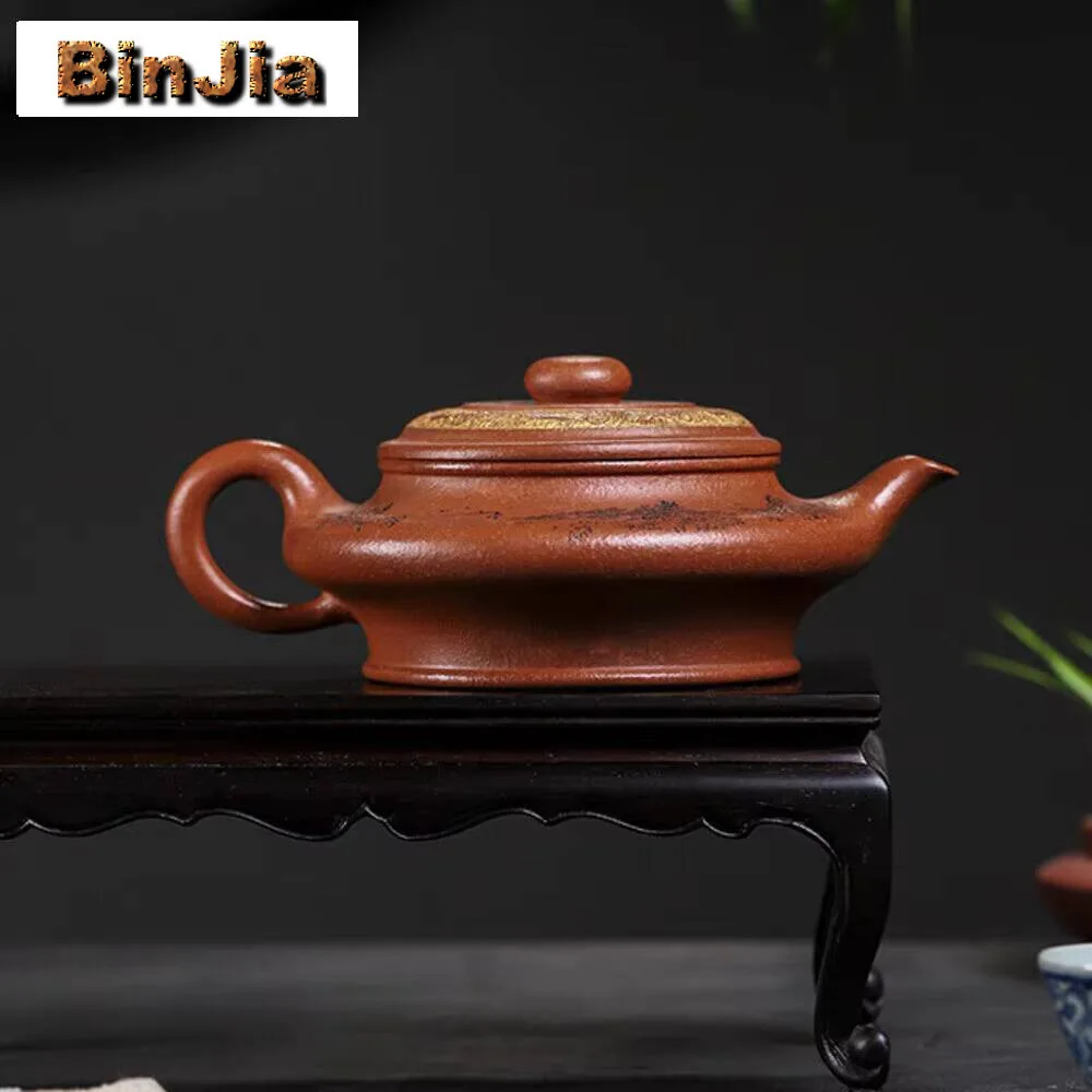 430ML Exquisite Yixing Purple Clay Teapots Famous Artists Handmade Landscapes Pot Raw Ore Downhill Mud Kettle Zisha Tea Set