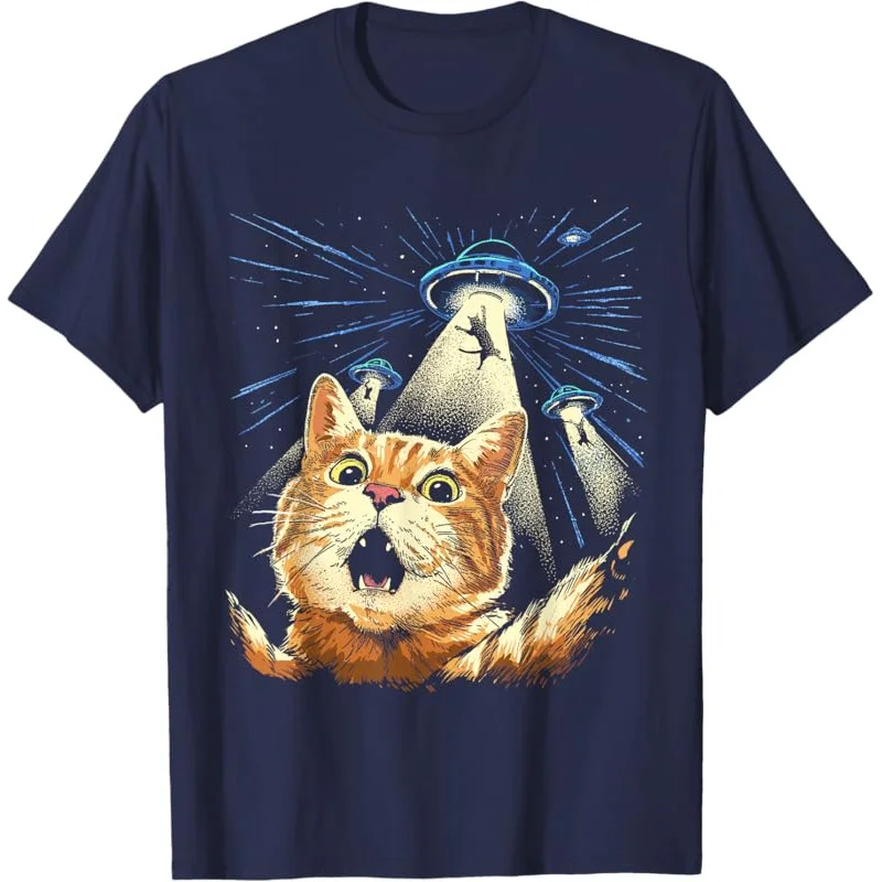 Alien Cat shirt funny invasion cat selfie UFO seduction T-shirt