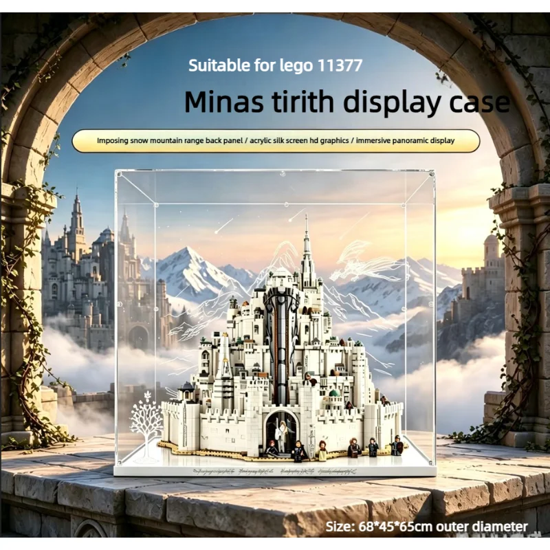 Acrylic Display Case suitable for Lego 11377 Minas Tirith Fortress Dustproof Storage Display case