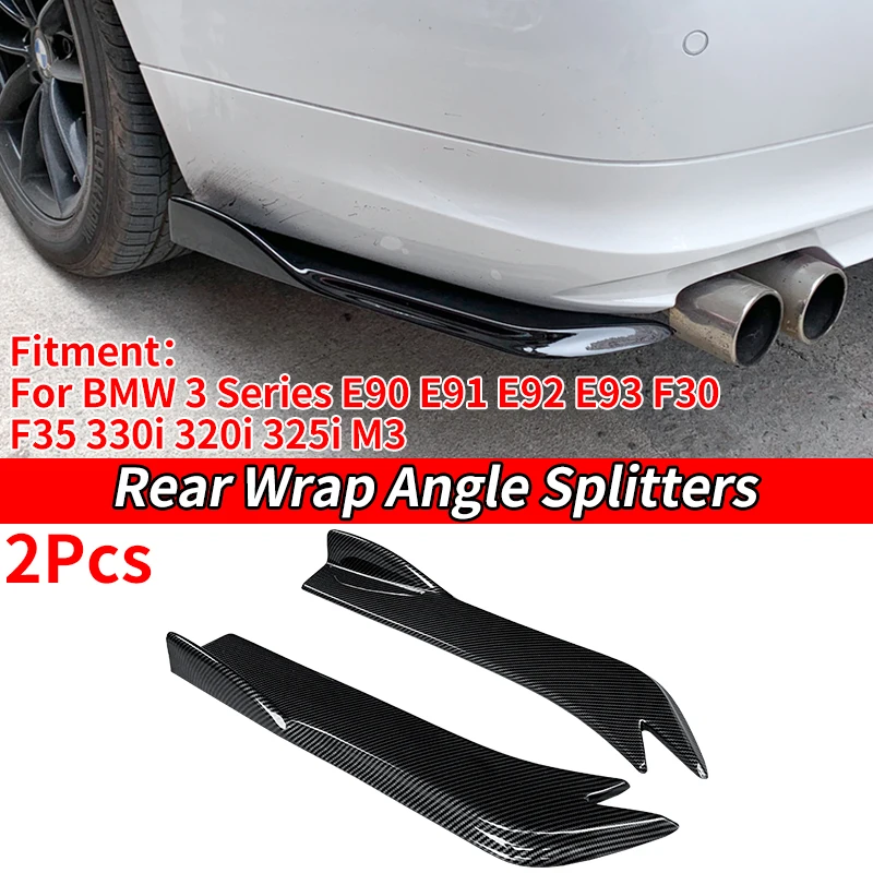 For BMW 3 Series E90 E91 E92 E93 F30 F35 330i 320i 325i M3 Car Rear Bumper Splitters Aprons Lip Spoiler Diffuser Wing Wrap Angle