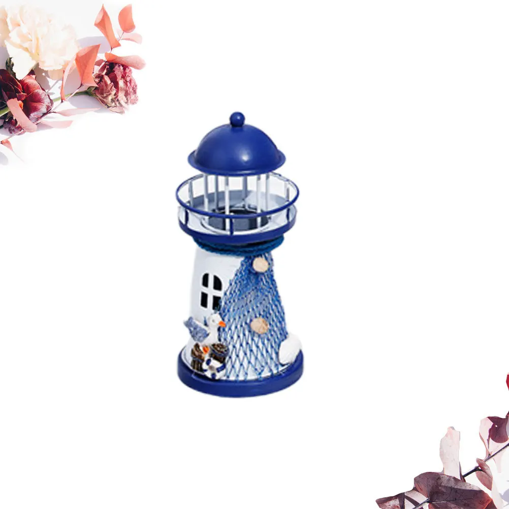 

Iron Lighthouse Ornament Small Size Random Pattern Decor Craft For Room Office Bar Shelf Display Miniature