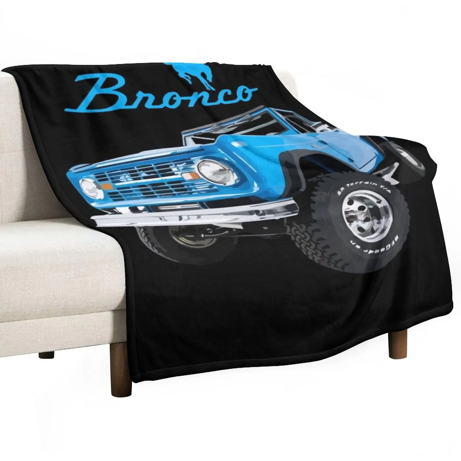 1966 Blue Ford Bronco Throw Blanket Single Blanket Fashion Sofa Blankets