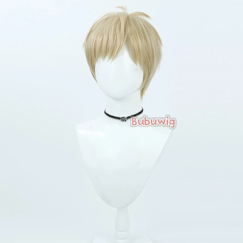 Bubuwig Synthetisch Haar Laios Touden Cosplay Pruiken Heerlijk in Dungeon Laios Touden 30 cm Korte Blonde Mannen Cos Pruik Hittebestendige