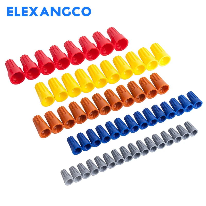 50/100Pcs P1 P2 P3 P4 P6 Colorful Electrical Wire Connectors Screw Terminals With Spring Insert Twist Nuts Caps Connection