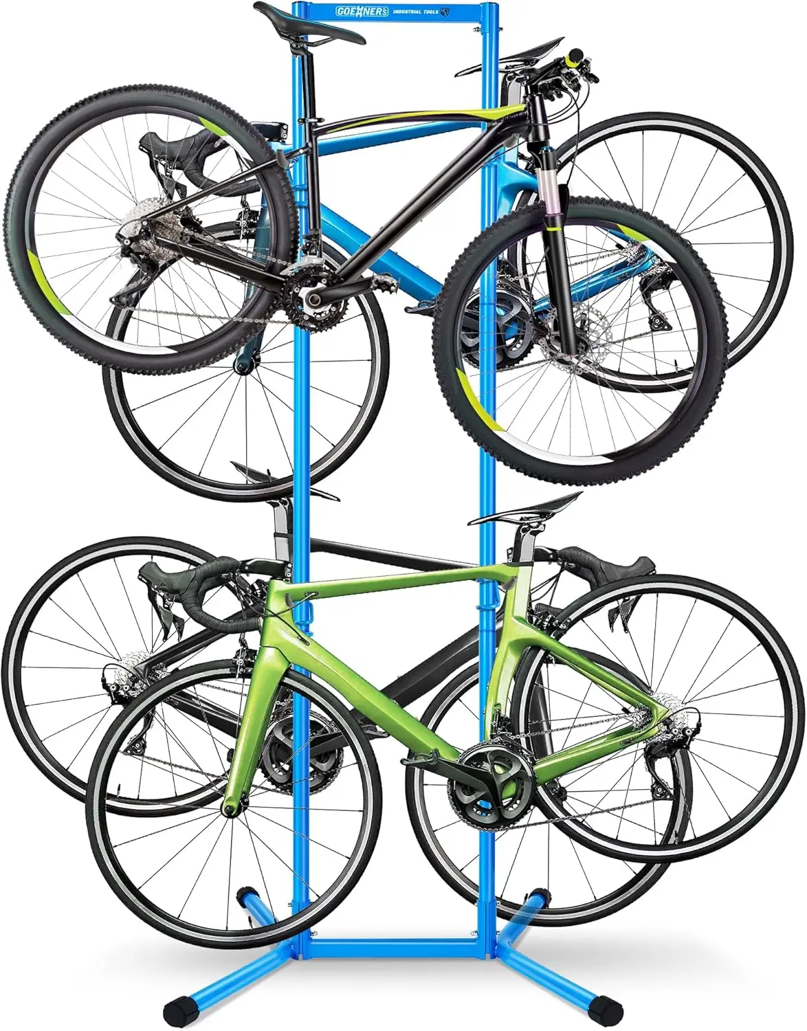 Bike Storage Rack Garage (Max. 240LBS), 4 Bicycle Indoor Standing Bike Rack, Height Adjustable for Mountain Bic