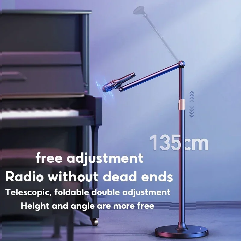 MoZhao Microphone Stand Floor Live Broadcast Microphone Integrated Vertical Folding Stands Boom Arm Microphone  Mic Stand