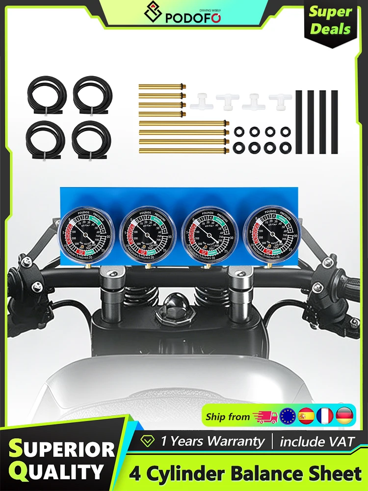 Universelles Motorrad-Vergaser-Synchronisationswerkzeug, Vergaser-Synchrometer, Vakuum-Messgerät für 4-Zylinder-Motorräder