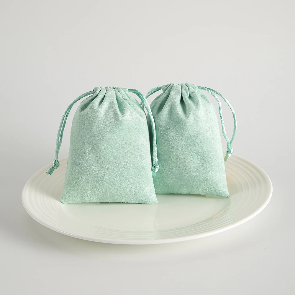 50pcs Lovely Jewelry Flannel Drawstring Velvet Bag Gift Packaging Suede Cloth Wedding Favor Pouch DIY Storage Cosmetic Organizer