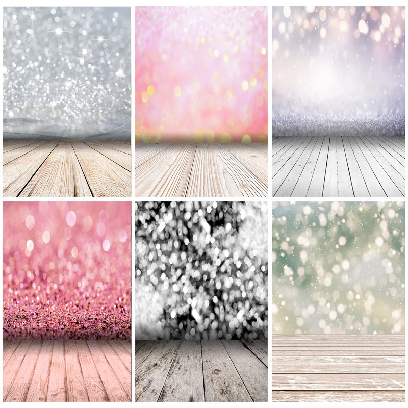 

Glitter Wood Planks And FloorPhotography Backdrops Props Lights and Shadows Dazzle Portrait Photography Background PPB-10