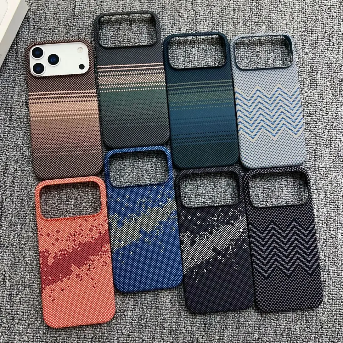 Frameless Carbon Fiber Starry Sky For Magsafe Magnetic Case For iPhone 17 Air 16 15 14 13 12 Pro Max Plus Wireless Charge Cover - náhled 6