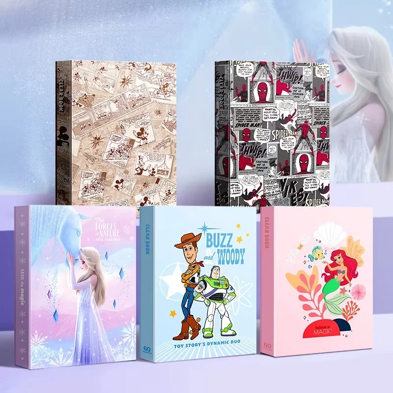 Disney A4 File Folders Mickey Elsa Spiderman Student Exam Paper Portfolio Office Multifunctional Classified Storage Data Book