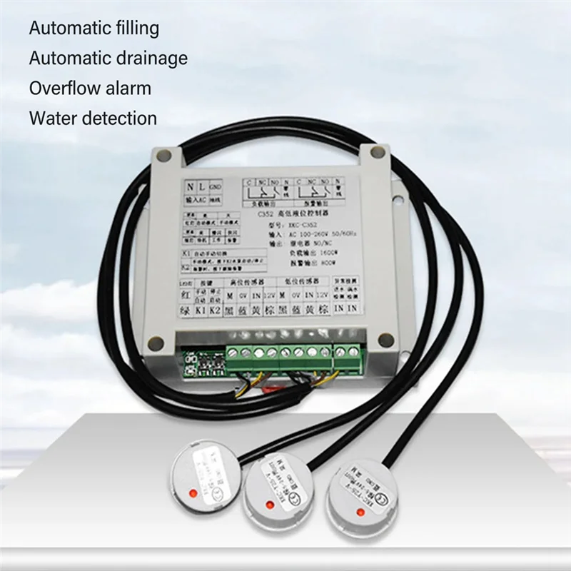 ABMH-AC100-260V ระบบอัตโนมัติระดับน้ําแบบไม่สัมผัส, XKC C352 3P Sensor Controller สําหรับบรรจุน้ําถัง