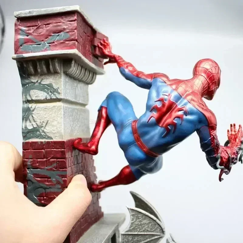 New 28cm Original Iron Spider Far From Home Venom Animation Peripheral Figures Premium Version Statue Car Ornaments Children Gif