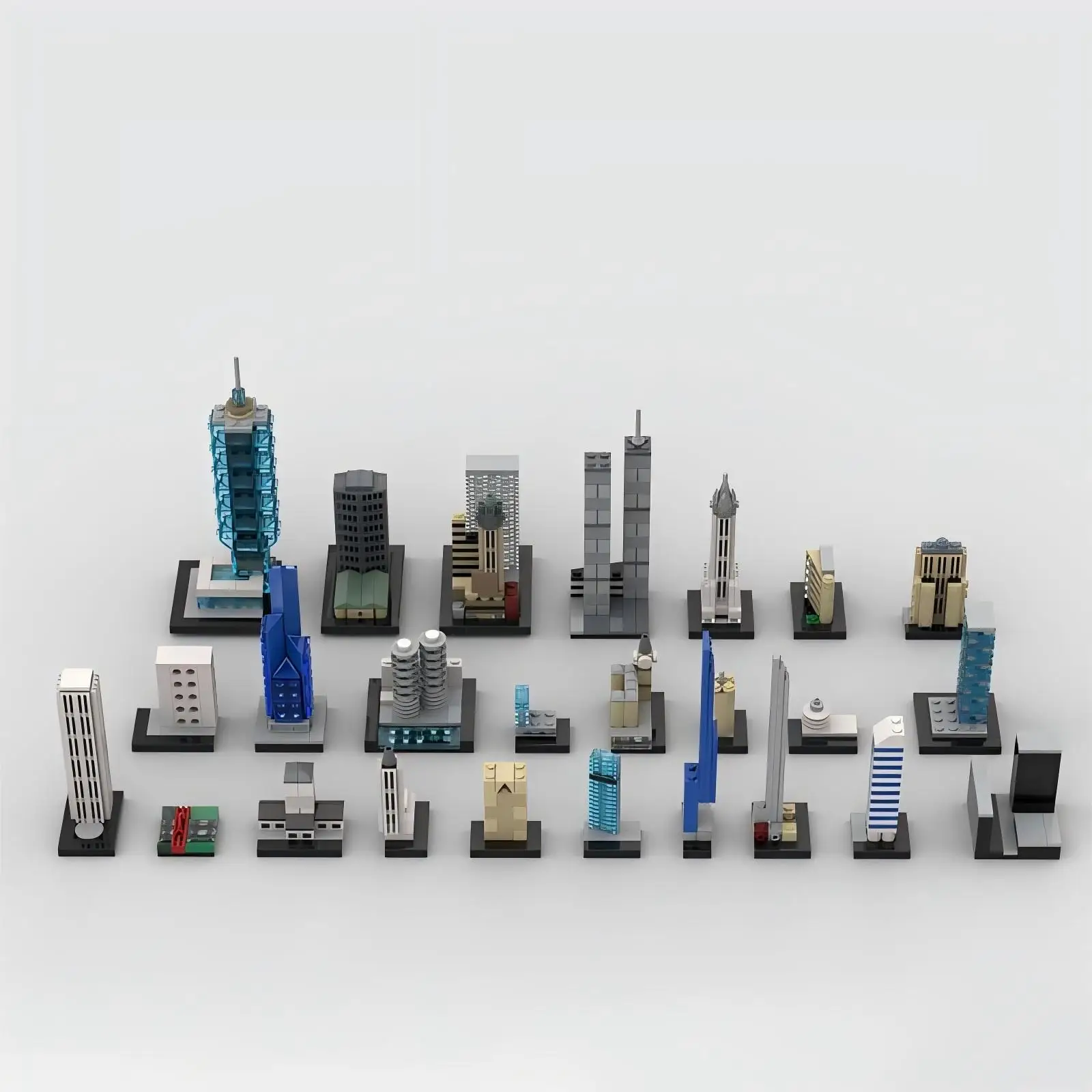 MOC Creative World Trade Center สถาปัตยกรรม Street View รุ่น City Skyscraper Building Blocks ชุด DIY ของเล่นเด็กของขวัญวันเกิด