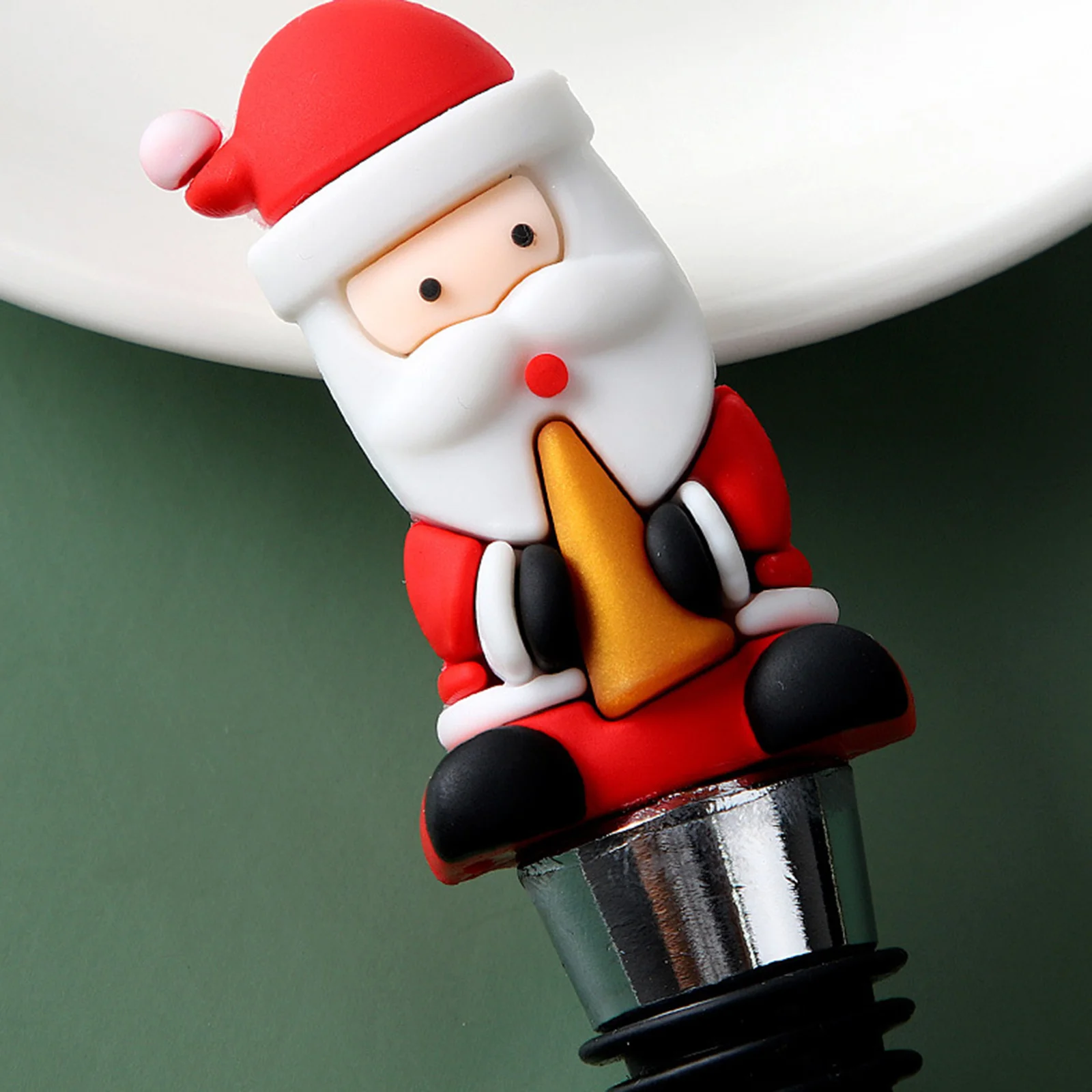 

4 Pcs Cork Stoppers Christmas Decoration Sealing Plug Decorative Beverage Bottle Pvc Material Party