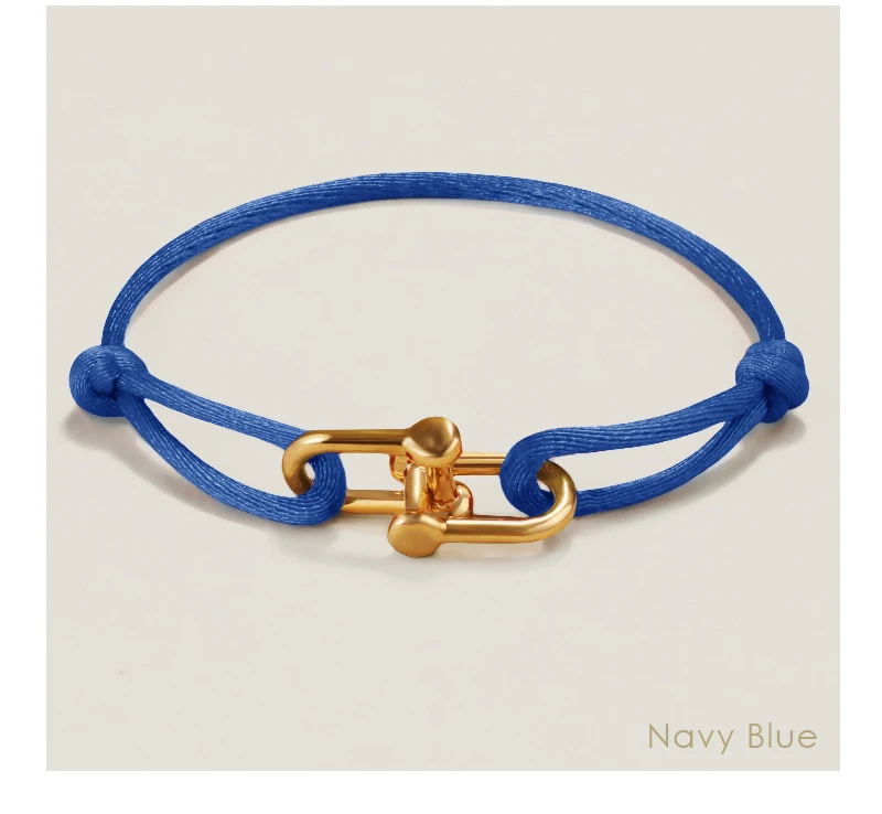 MOONLIGHT Classic Adjustable U-Shape Charm Bracelets for Women High Quality Silk Rope Bracelet Female Jewelry Gifts Wholesale