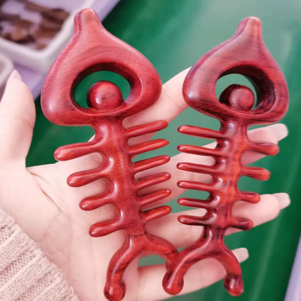 مشط تدليك محمول مصنوع من مواد خشبية، تصميم رائع مصقول جيد، مناسب للتدليك والاسترخاء وتمتد لتخفيف فروة الرأس #1