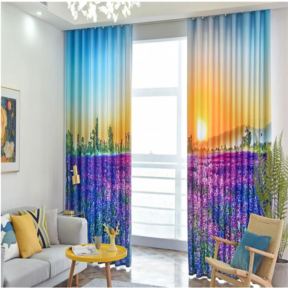 Customized curtains simple living room bedroom study creative thick shading 3d curtains