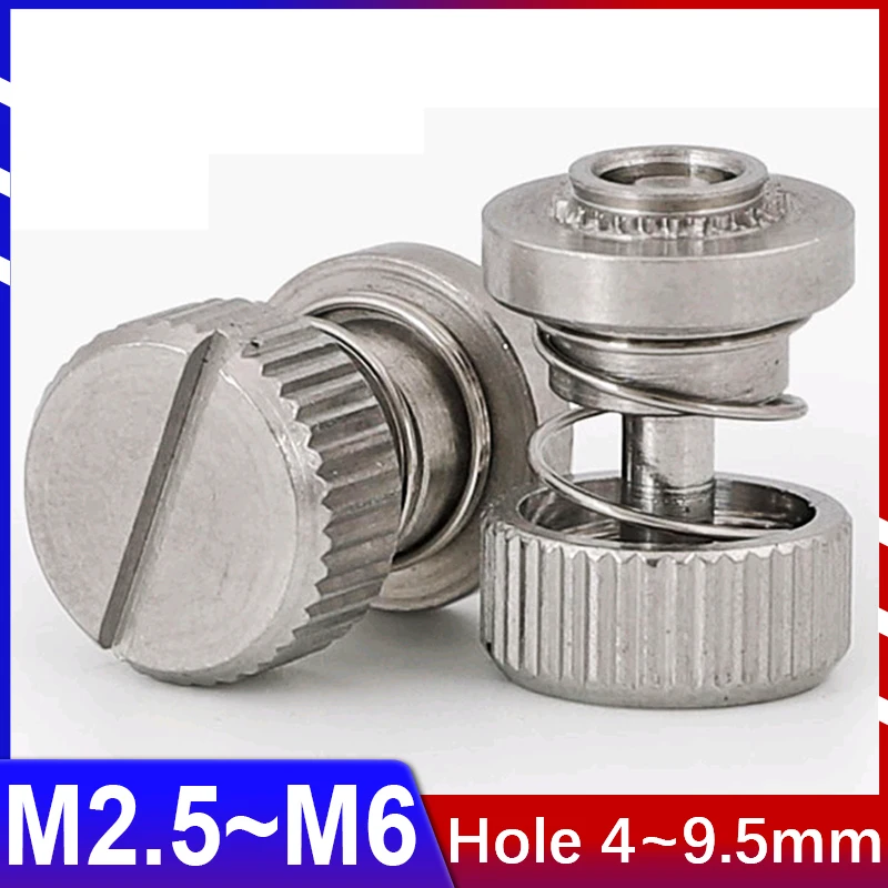 304 Stainless Steel / Nickel Plated Loose Screw Spring Pressure Riveting Screw Panel Cabinet Hand Screw M2.5M3M4M5M6 PF31 PF32