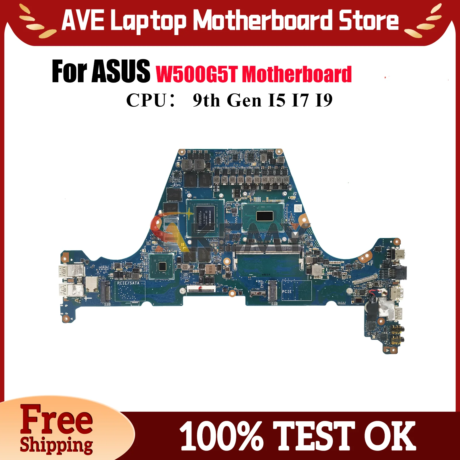 

W500G5T Материнская плата для ноутбука ASUS ProArt W500G W500G5T Материнская плата для ноутбука с процессором I5 I7 I9 100% тестирование ОК быстрая доставка stk