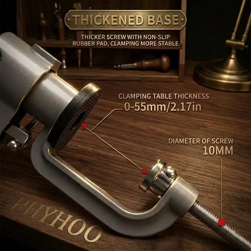 مكبس طاولة عالمي من PHYHOO قاب - مراجعة Bench Vise Swivel وسعره