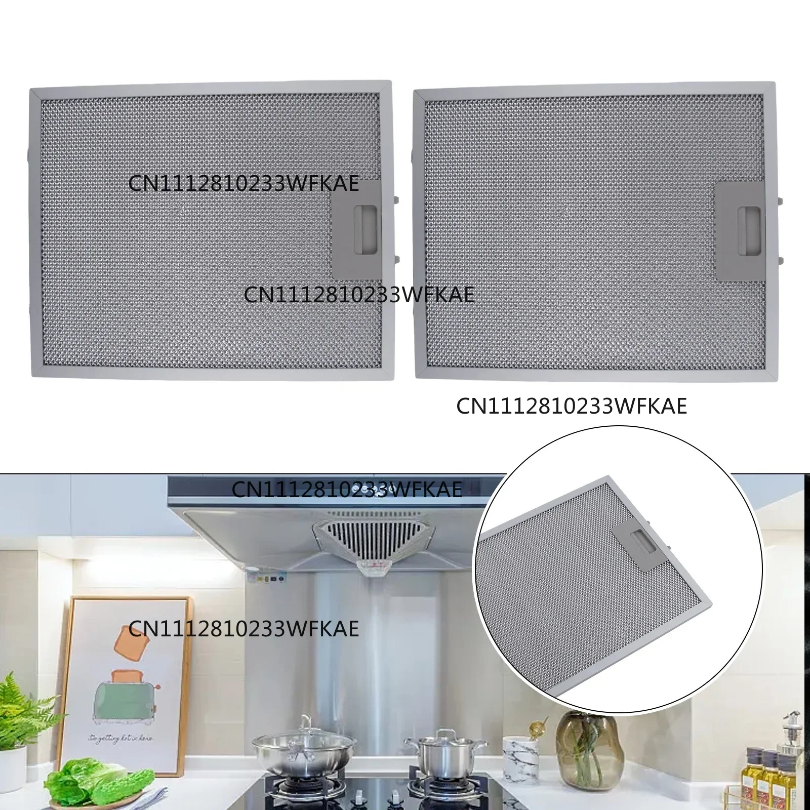 4PCS Kitchen  Cooker Hood  Filters Metal  Mesh Extractor Vent Filter 320 X 260 Mm Ventilation Aluminium Mesh Aspirator Filter