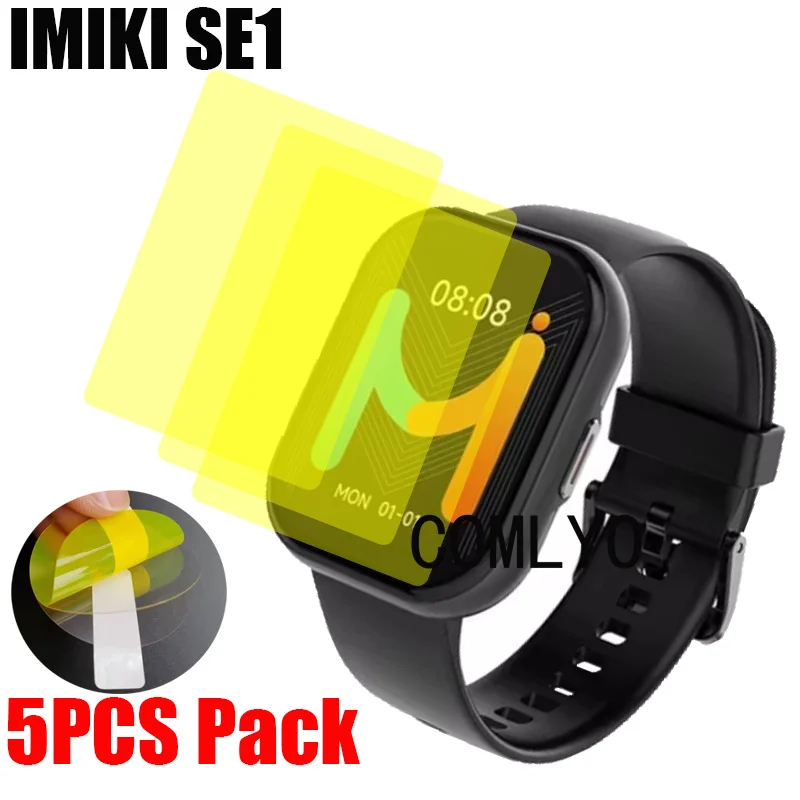 5PCS Film For IMIKI SE1 Smart watch Screen Protector Cover HD TPU Films