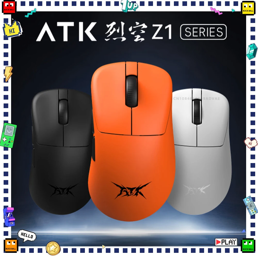 

VGN ATK Blazing Sky Z1 Mouse Dual Mode Wireless Mouse Paw3950 8K Polling Rate Lightweight Gaming Mice Customized PC Accessories