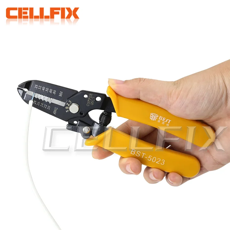 BST-5023 Multi-Functional Fiber Cable Wire Stripper 20-30 AWG Copper Cable Hardened Steel Wire Stripper Plier Tools Precision