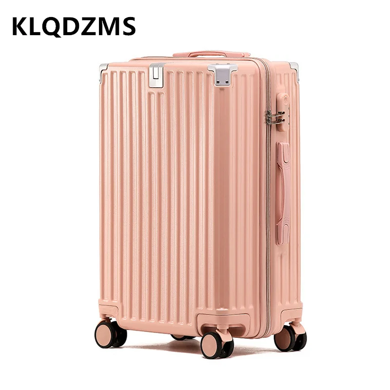 Imagem -06 - Klqdzms-durável Alumínio Quadro Mala Trolley Case Forte Embarque Caixa Bagagem de Rolamento 20 22 24 26 28 Alta Qualidade