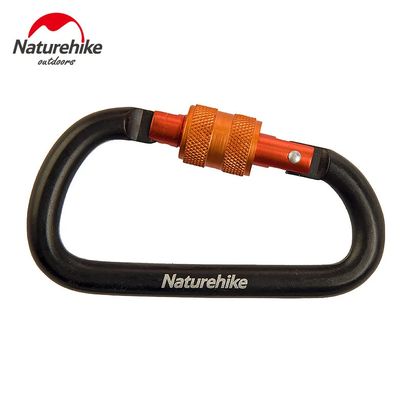 Naturehike Carabiner 8CM D-Type With Lock Camping Tent Hang Buckle Water Bottle Hang Buckle Accessories Multi-functional Ring