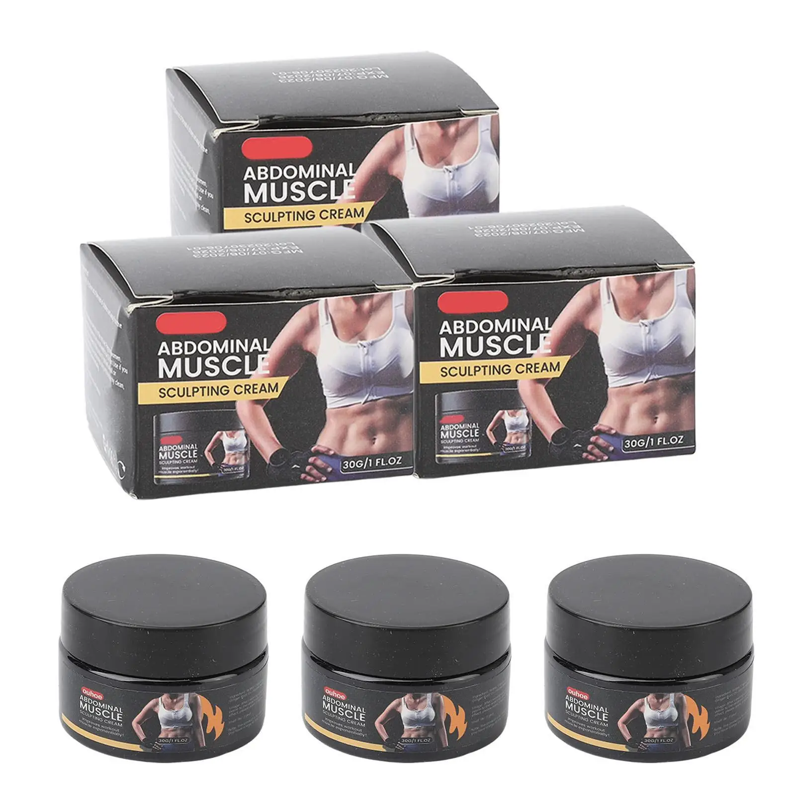 Abdominal Muscle Shaping Cream - Boost Circulation, Burn Fat & Firm Skin for Effective for workout Results