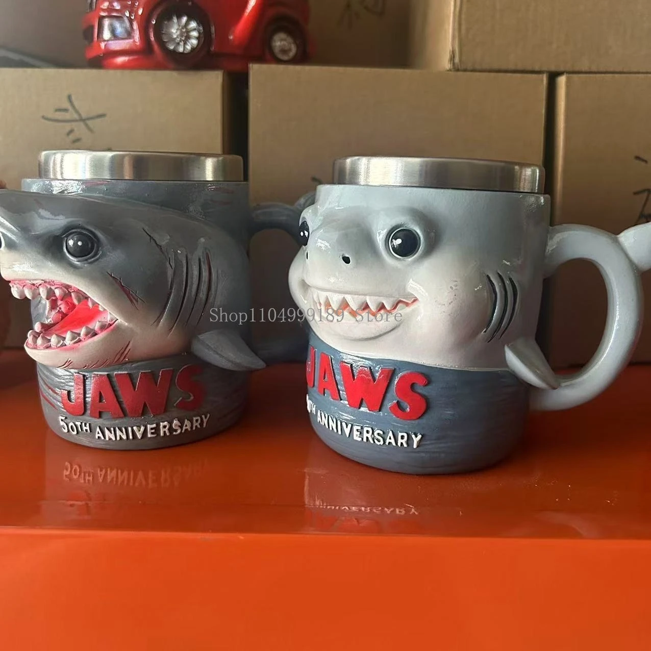 

Stainless Steel Liner Resin Water Cups Shark Mug Funny 3d Coffee Cup For Tea Ocean Theme Espresso Cocoa Custom Home Decor Gifts